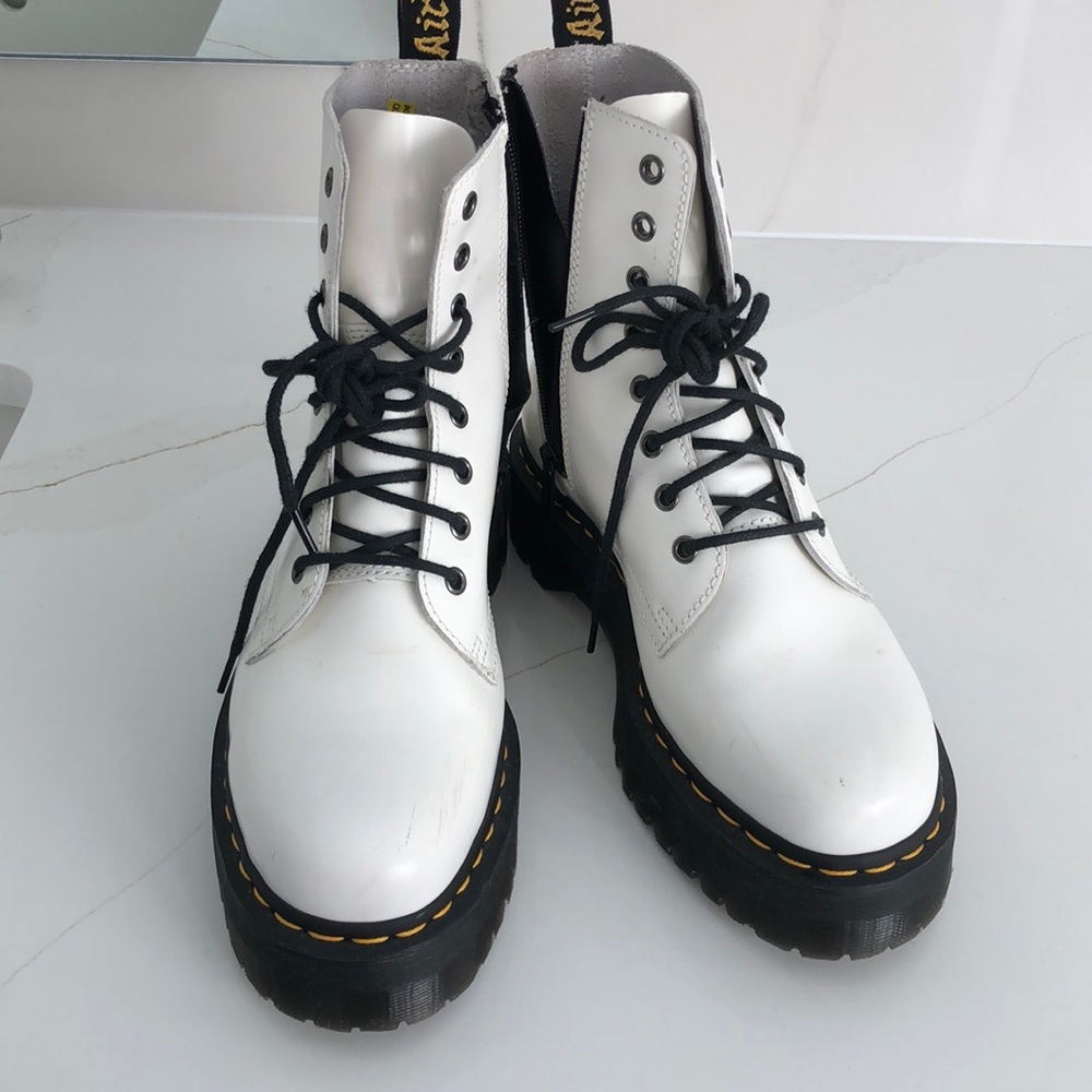Women's white Dr. martens platform